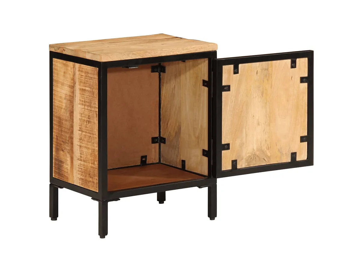 Table de chevet 40x30x52,5 cm bois de manguier massif brut