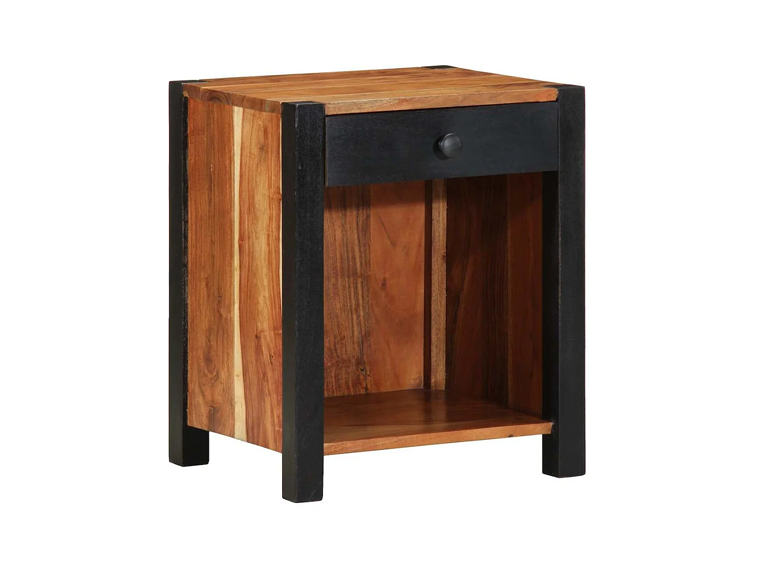 Cabinet de chevet 40x35x50 cm en bois massif d'acacia
