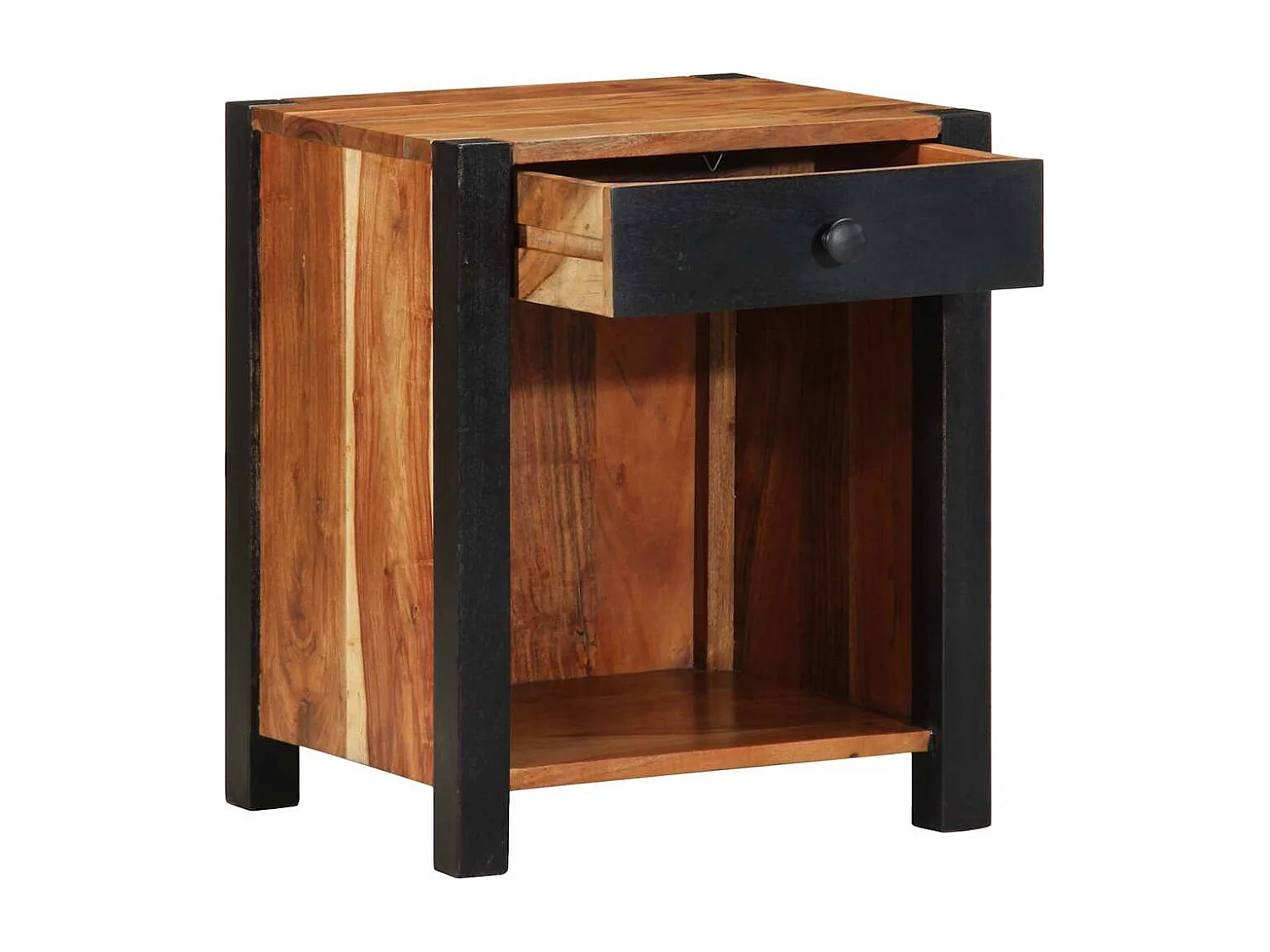 Cabinet de chevet 40x35x50 cm en bois massif d'acacia