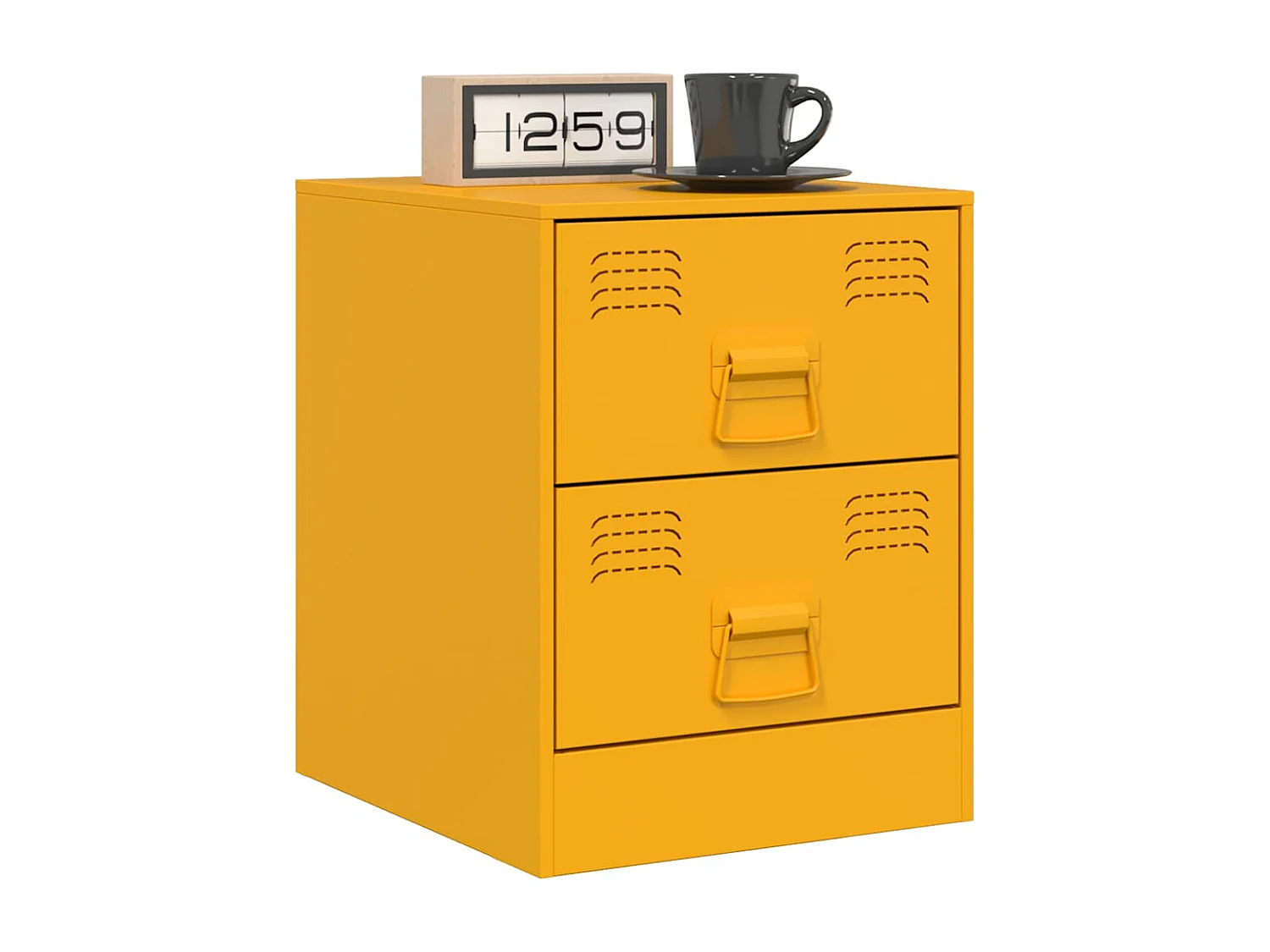 Tables de chevet 2 pcs jaune 34,5x39x44 cm acier
