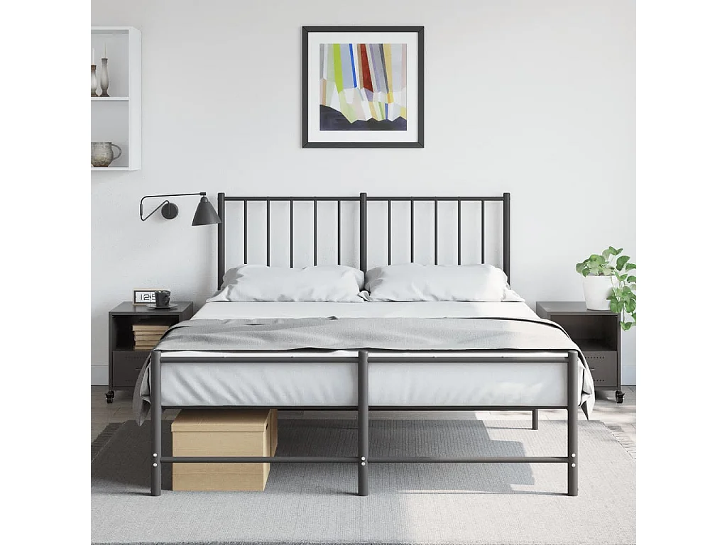 Tables de chevet 2 pcs noir 36x39x43,5 cm acier