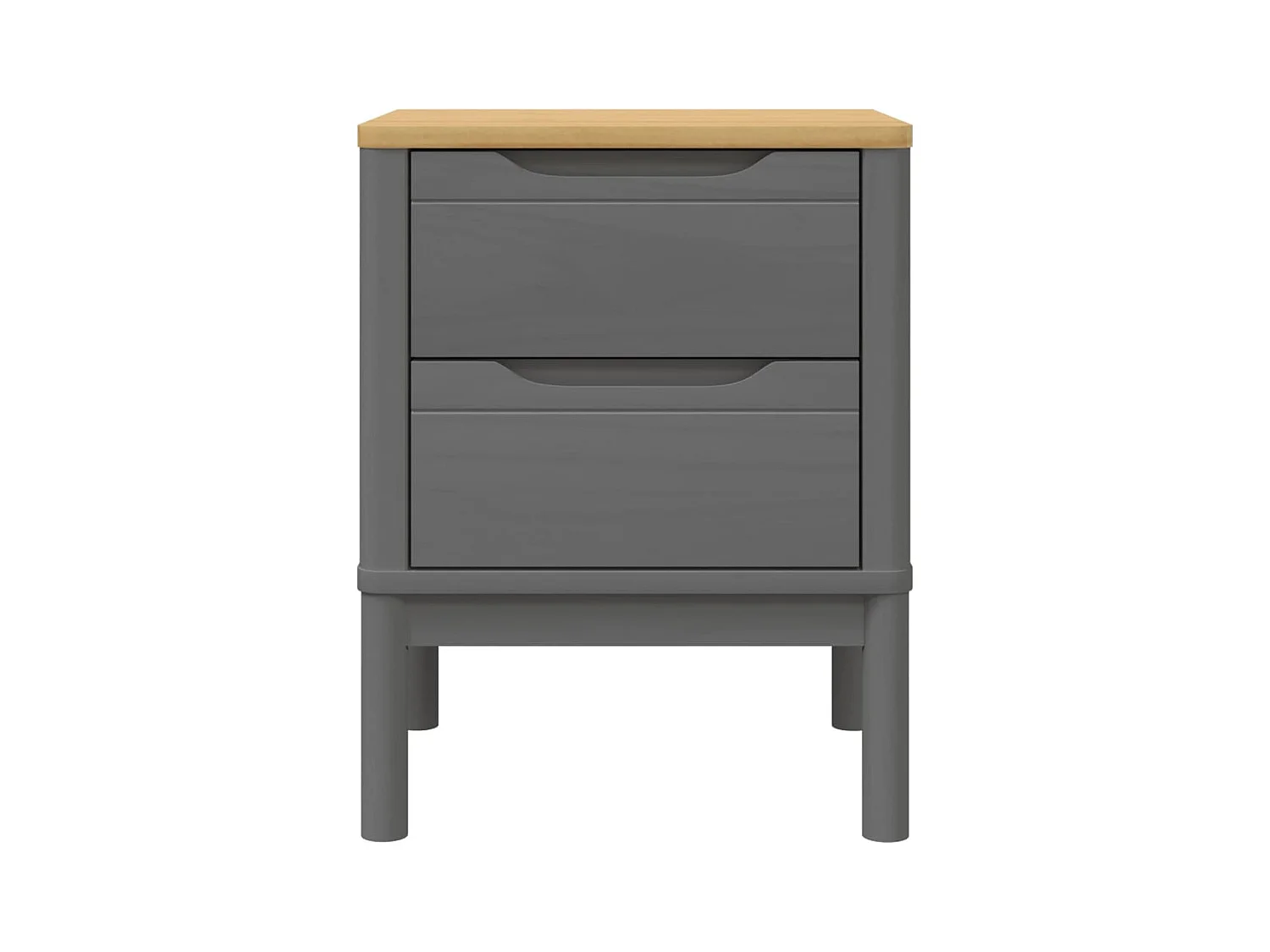 Table de chevet FLORO gris 45x39x57 cm bois de pin massif