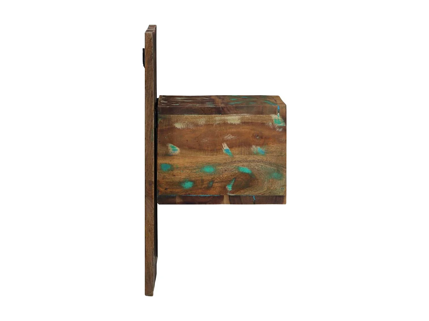 Comodino multicolore 50x27x50 cm in legno di recupero