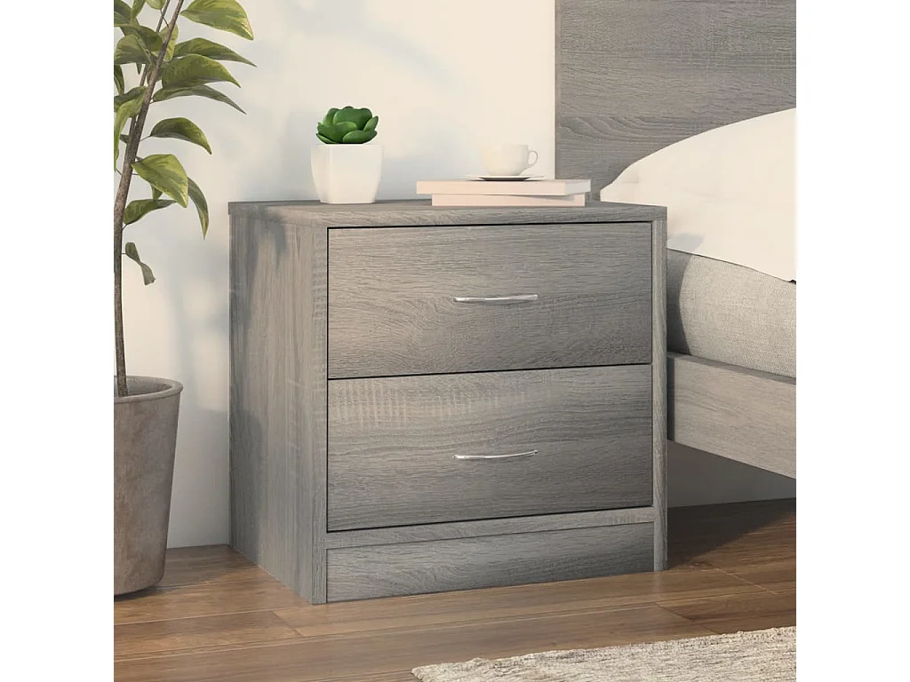 Table de chevet sonoma gris 40x30x40 cm bois d'ingénierie