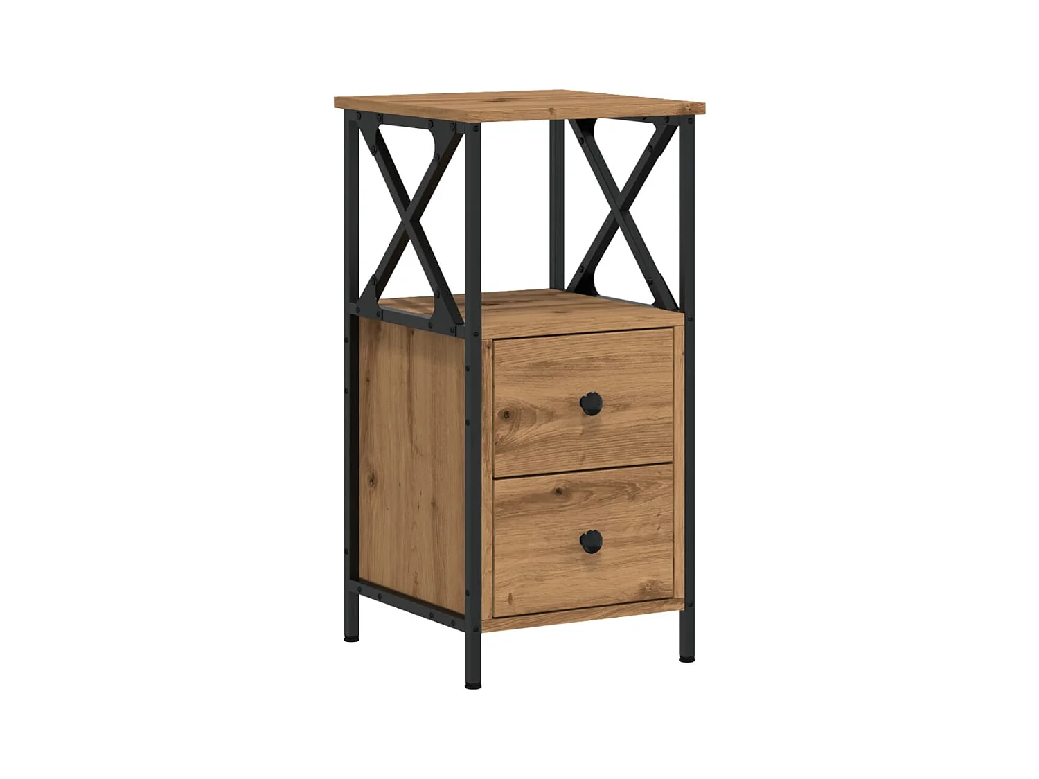 Tables de chevet 2 pcs chêne artisanal bois d'ingénierie