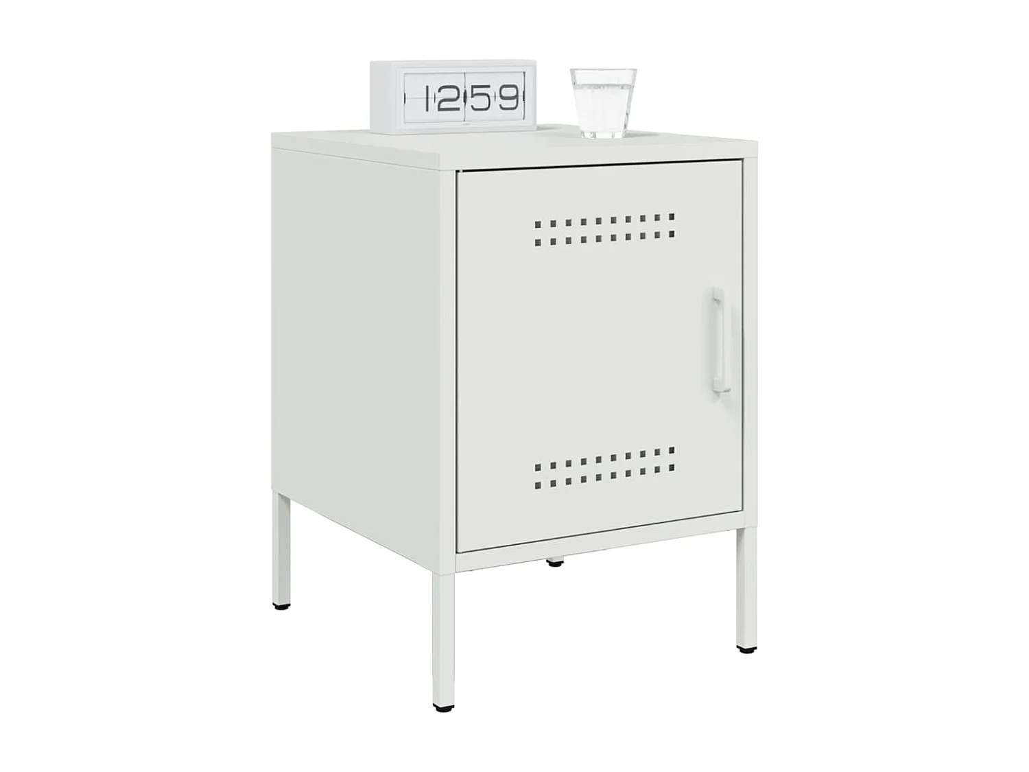 Tables de chevet 2 pcs blanc 36x39x50,5 cm acier