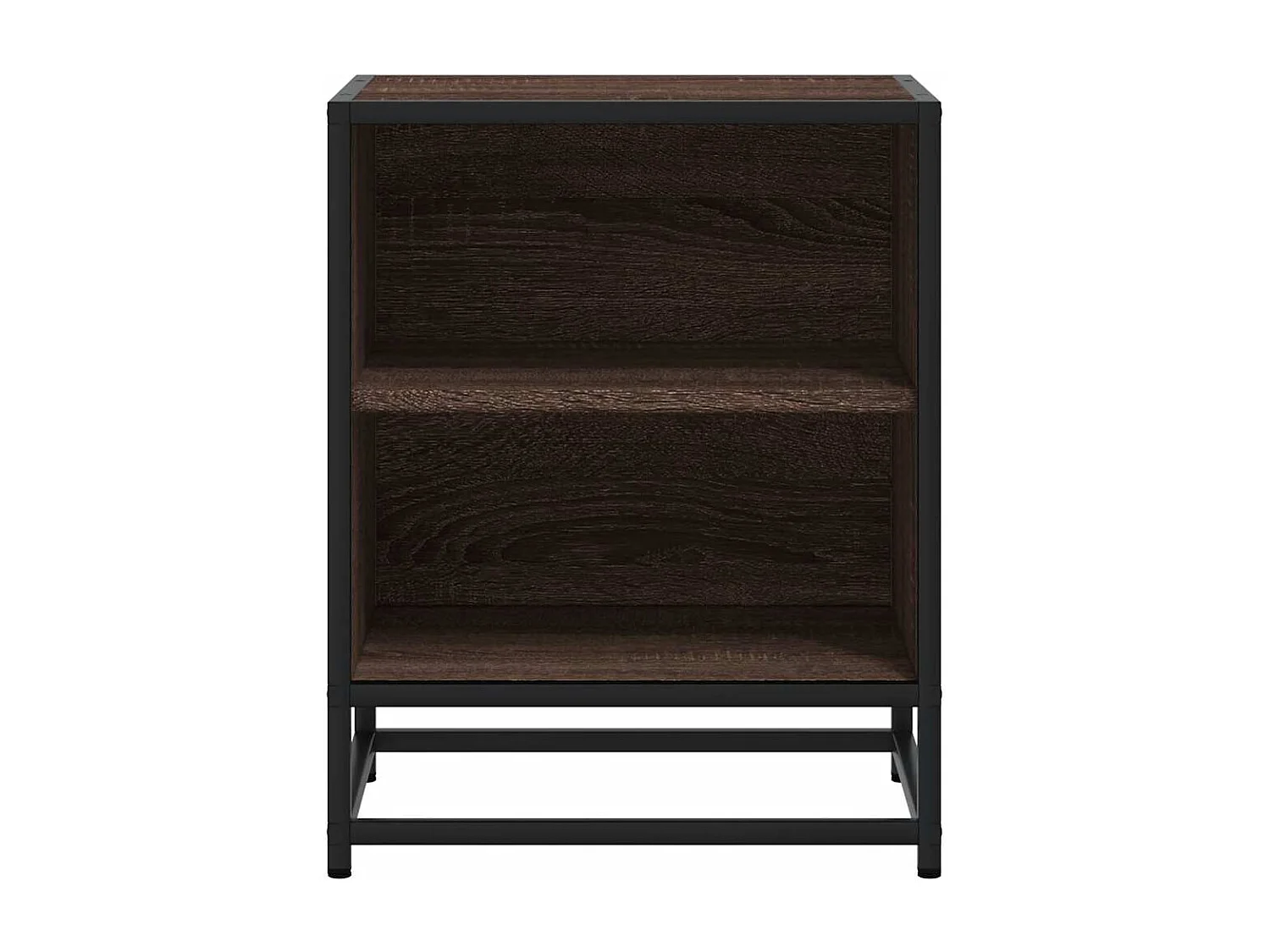 Table de chevet chêne marron 40x31x50cm bois d'ingénierie métal