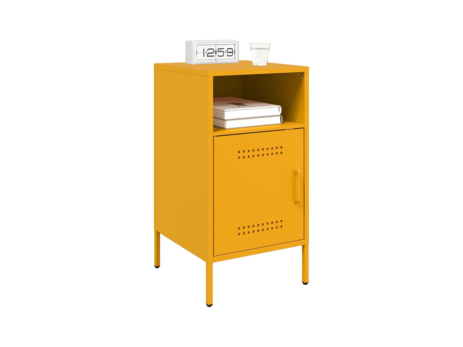 Tables de chevet 2 pcs jaune moutarde 36x39x68 cm acier