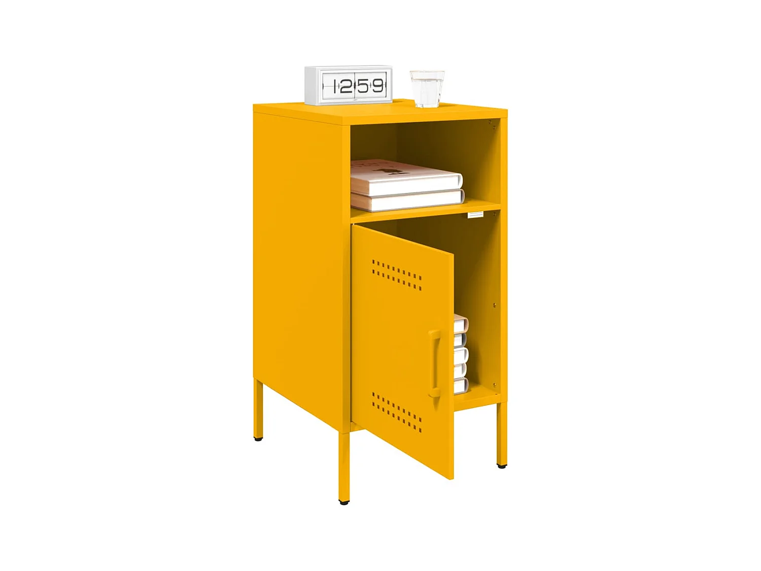 Tables de chevet 2 pcs jaune moutarde 36x39x68 cm acier