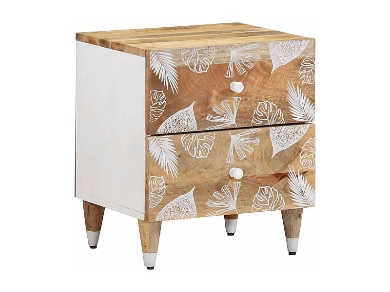 Comodino 40x33,5x46 cm in legno massello di mango