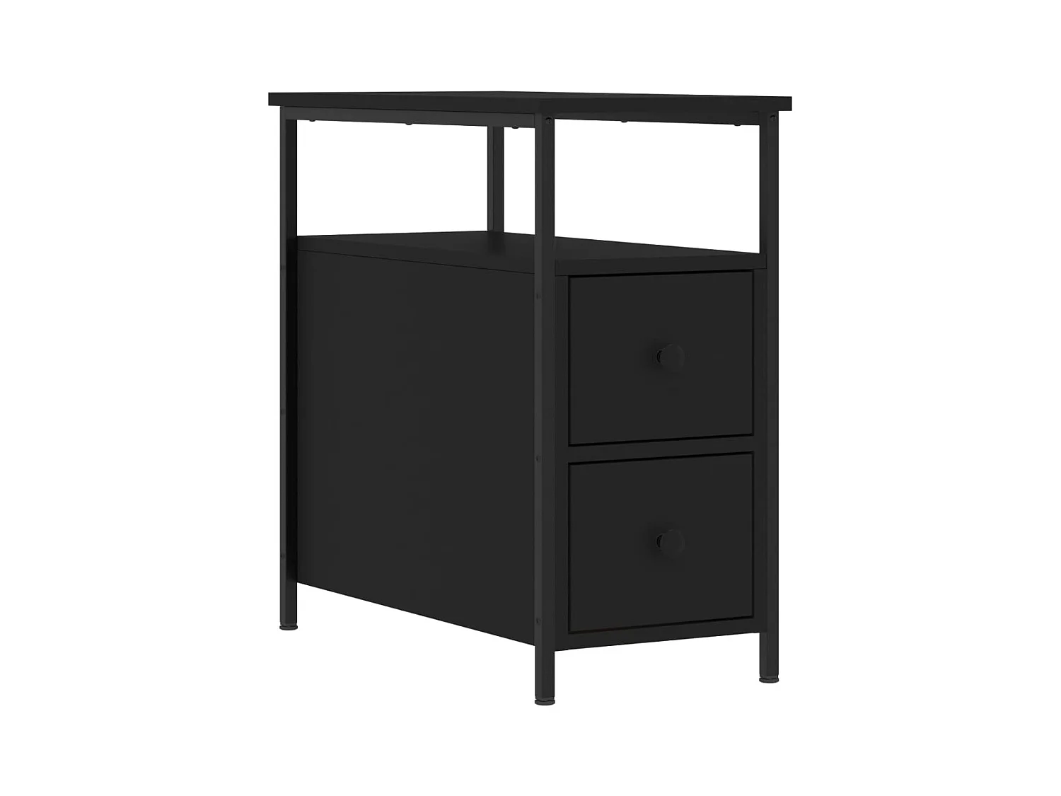 Table de chevet noir 30x60x60 cm bois d’ingénierie