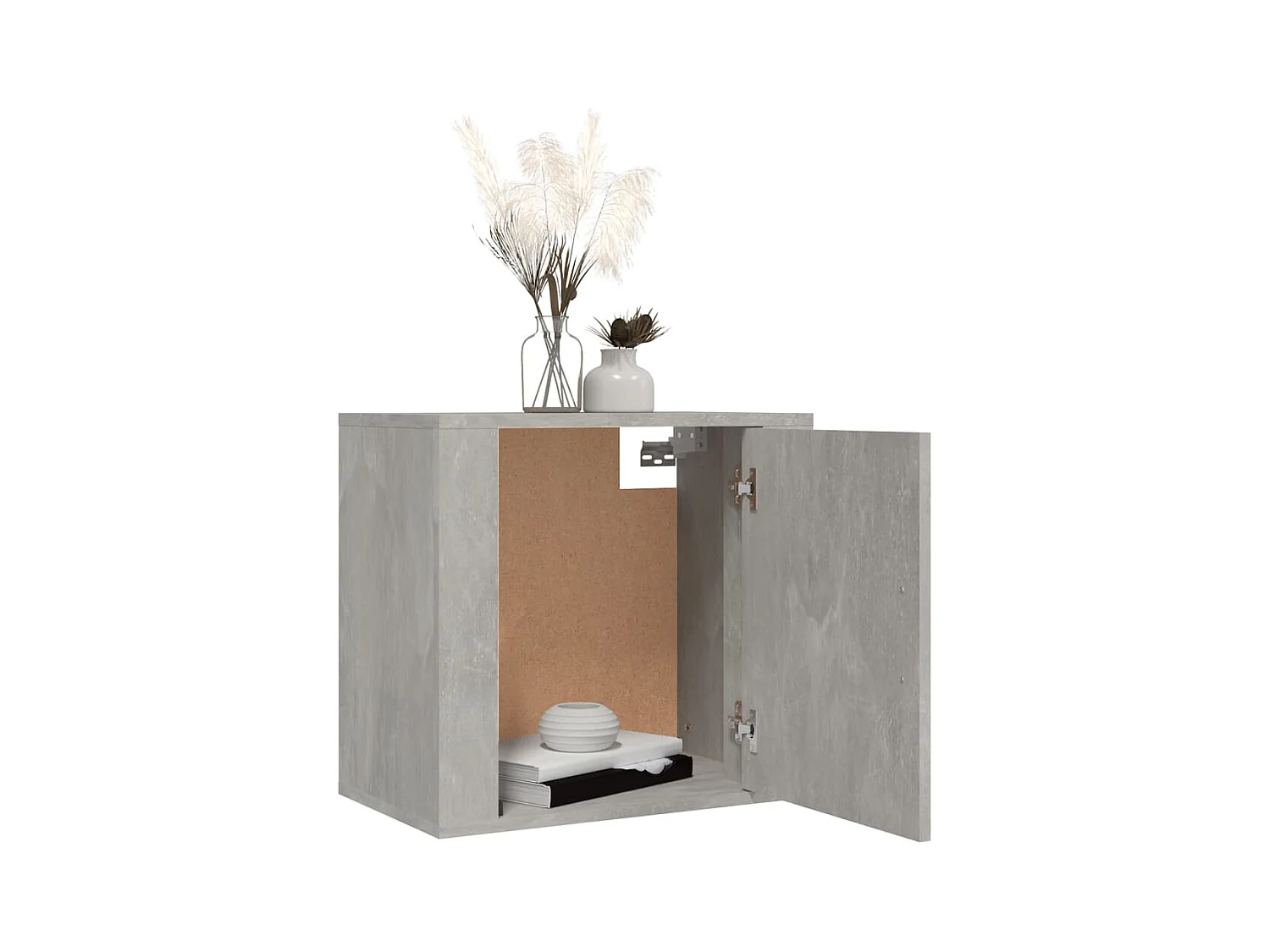 Table de chevet murale Gris béton 50x30x47 cm