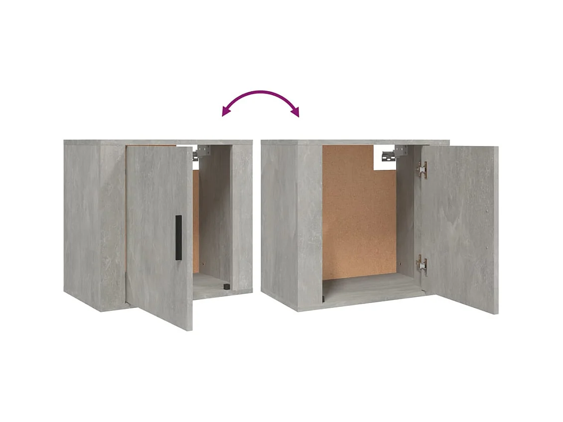 Table de chevet murale Gris béton 50x30x47 cm