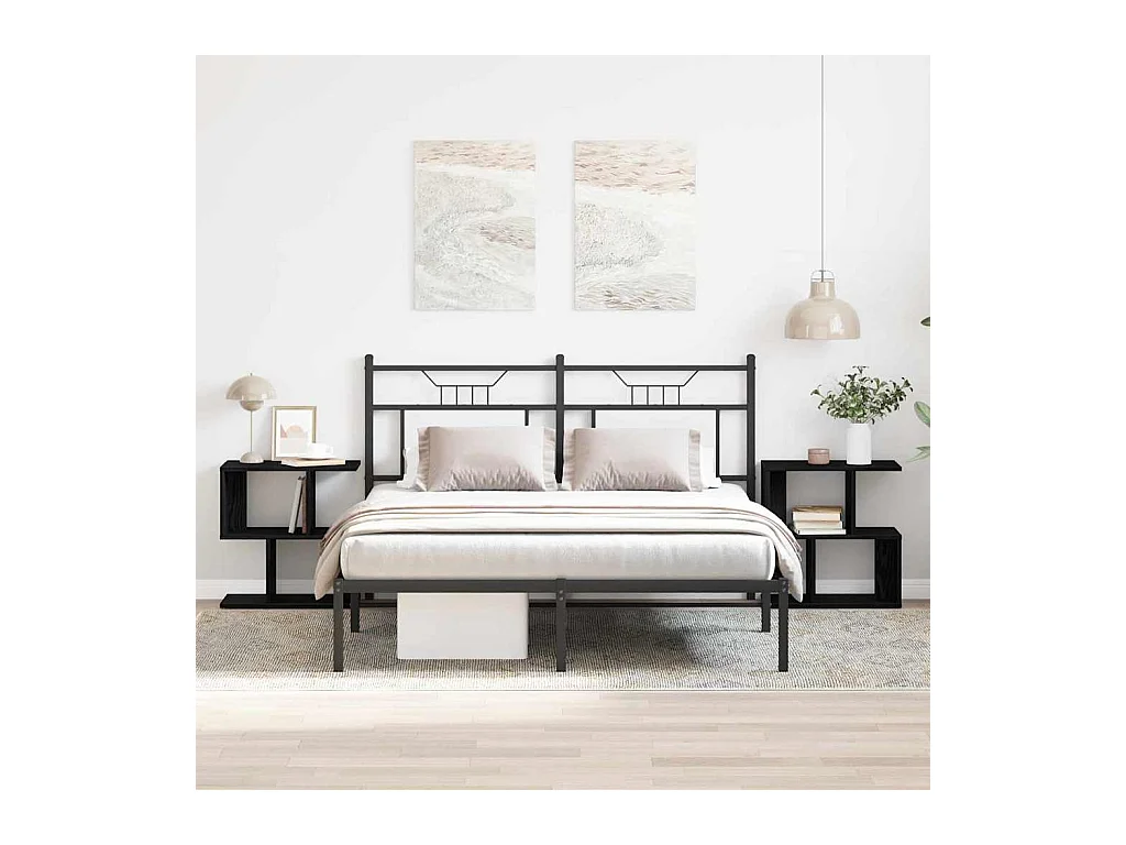 Table de chevet 2 pcs Chêne noir 50x30x51,5 cm Bois aggloméré