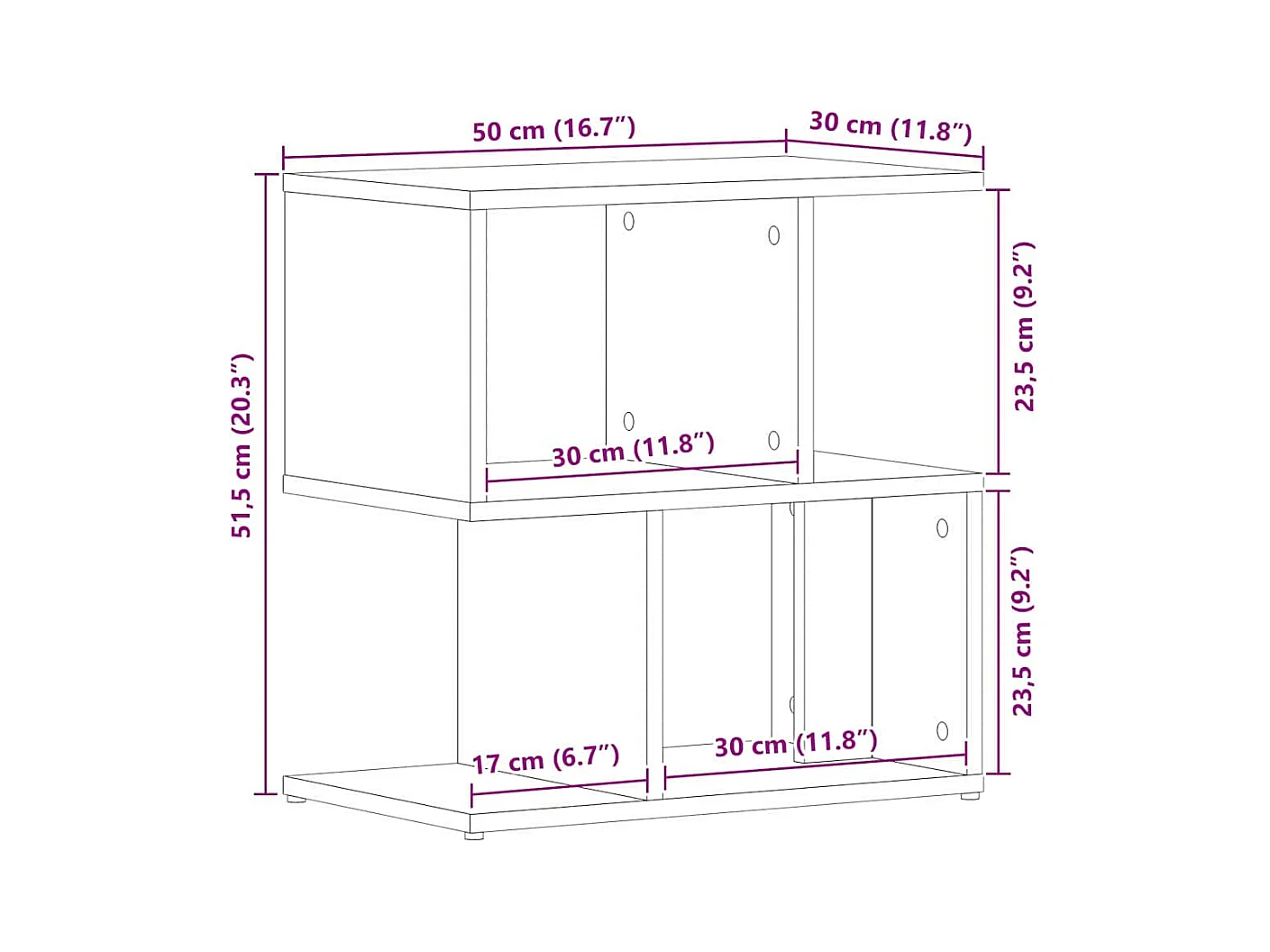 Table de chevet 2 pcs Chêne noir 50x30x51,5 cm Bois aggloméré