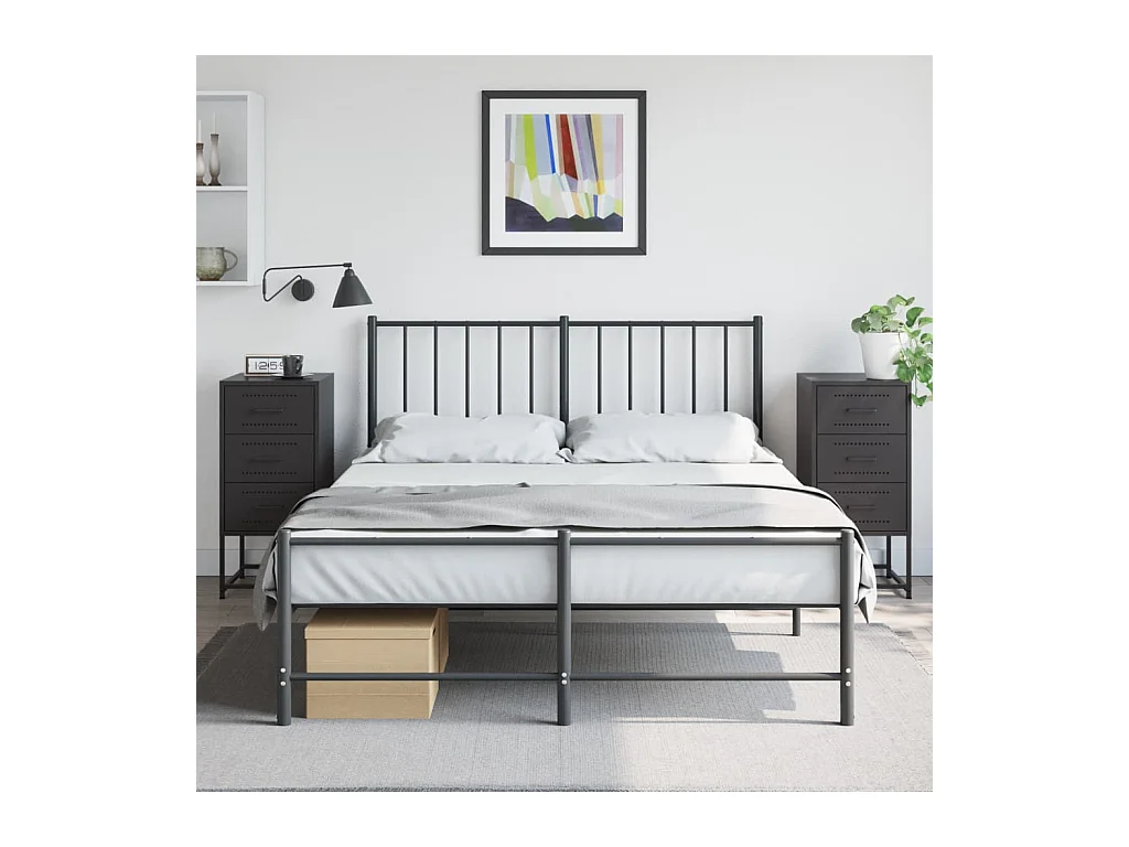 Tables de chevet 2 pcs noir 36x39x78 cm acier
