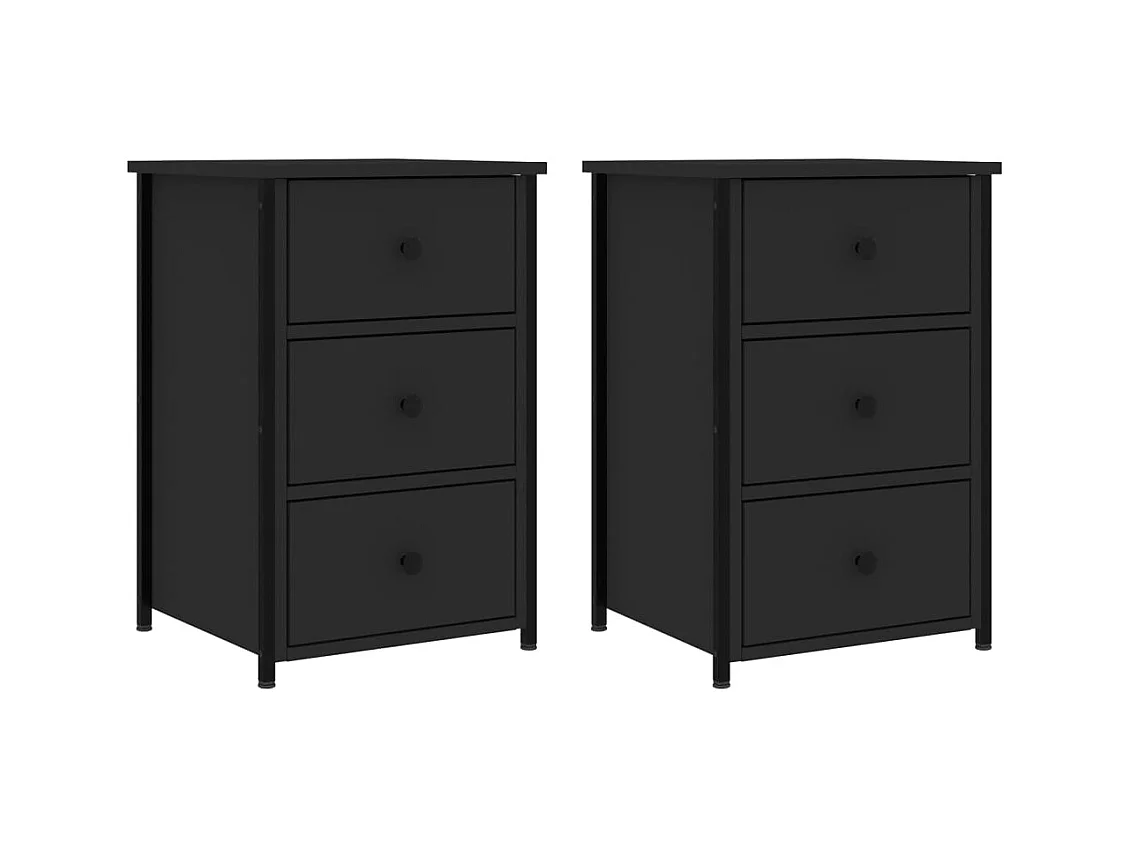 Tables de chevet 2 pcs noir 40x36x60 cm bois d’ingénierie