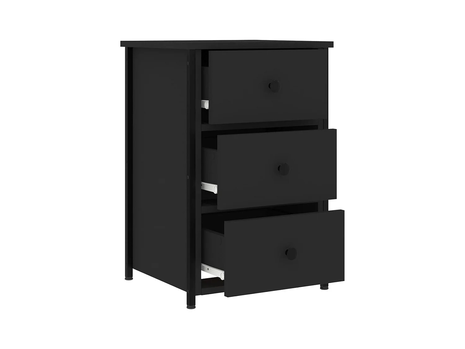 Tables de chevet 2 pcs noir 40x36x60 cm bois d’ingénierie