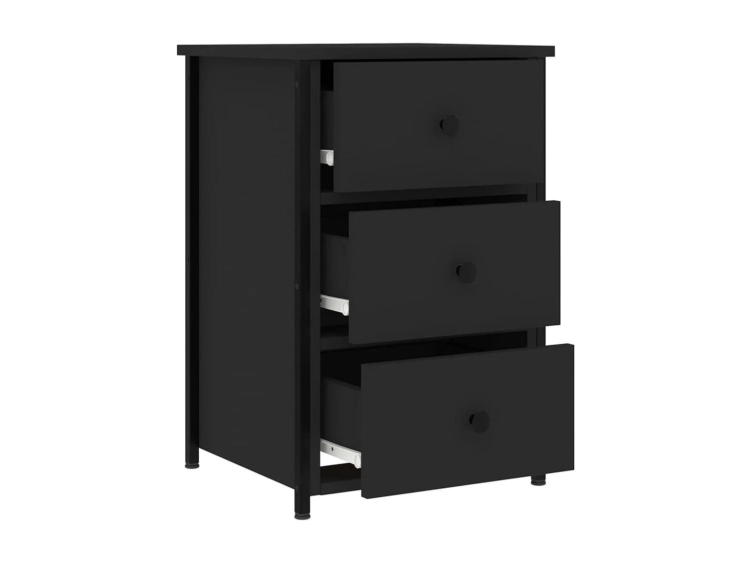 Tables de chevet 2 pcs noir 40x36x60 cm bois d’ingénierie