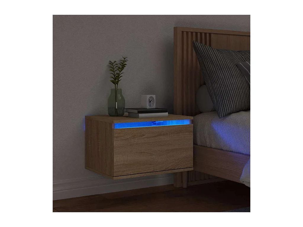 Sonoma Eiken Wandnachtkastje met LED-verlichting