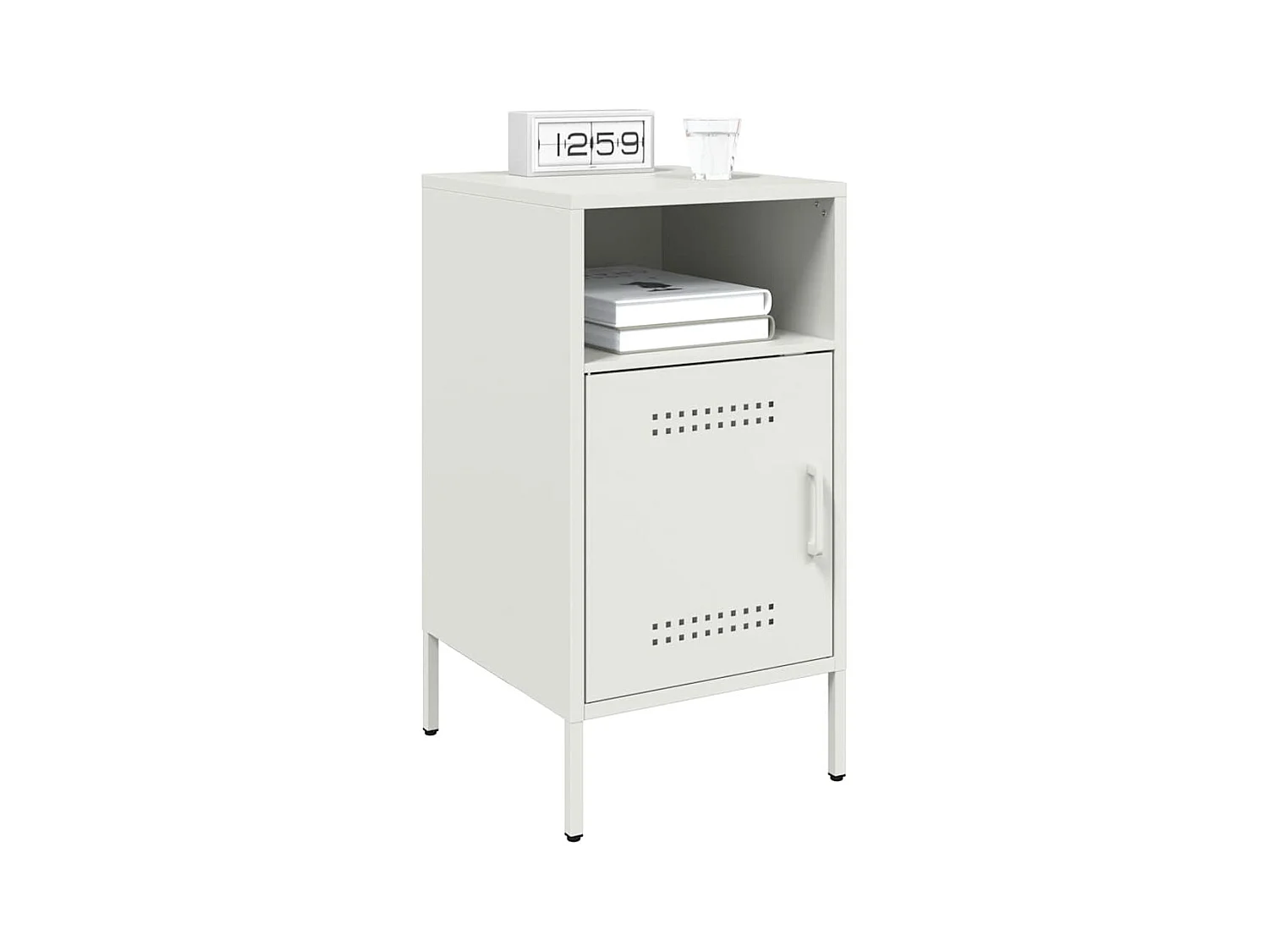 Tables de chevet 2 pcs blanc 36x39x68 cm acier