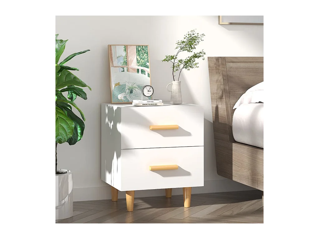 Table de chevet Blanc 40x35x47,5 cm