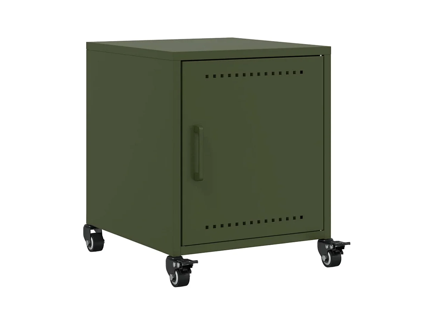 Tables de chevet 2 pcs vert olive 36x39x43,5 cm acier