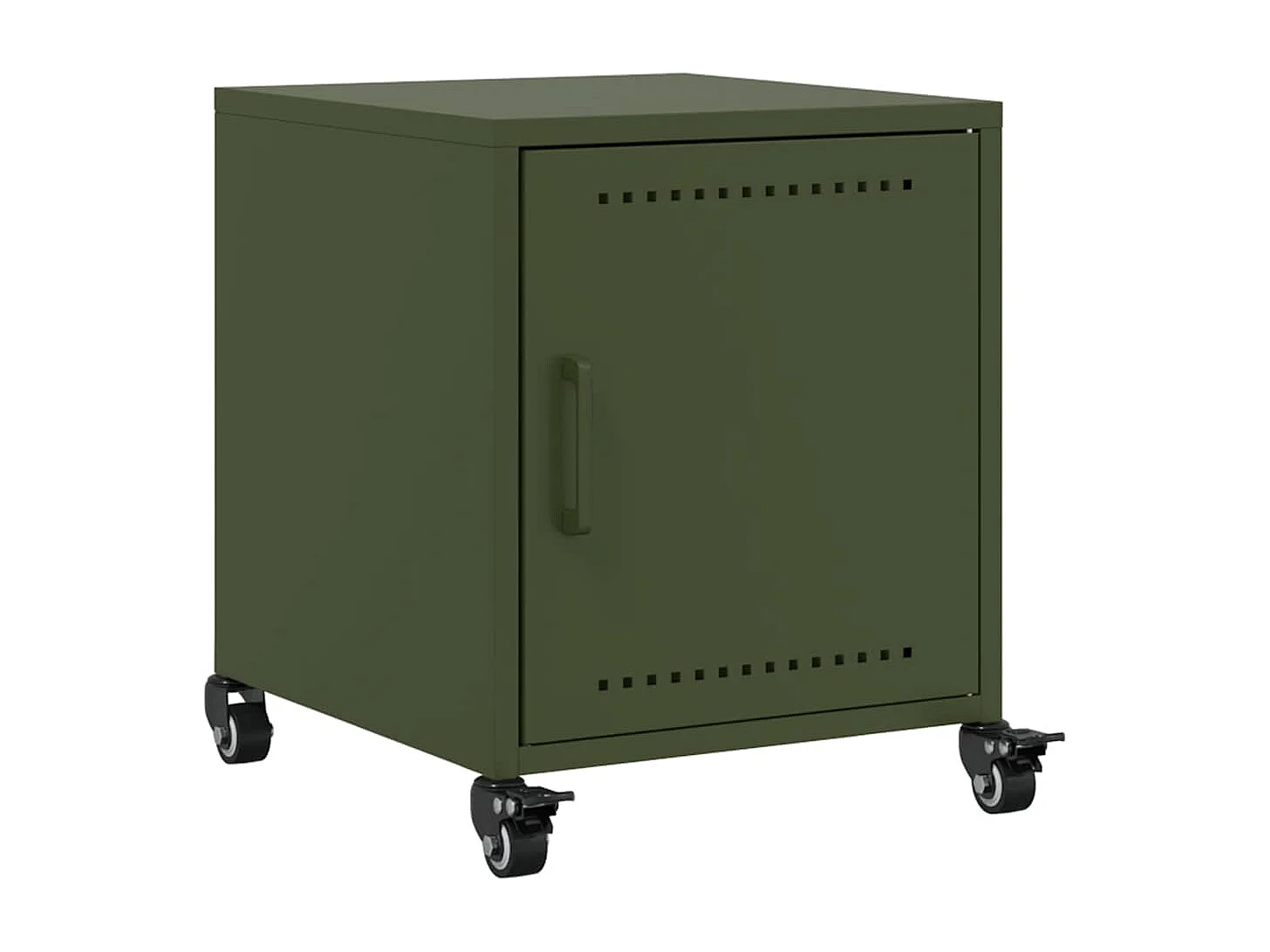 Tables de chevet 2 pcs vert olive 36x39x43,5 cm acier