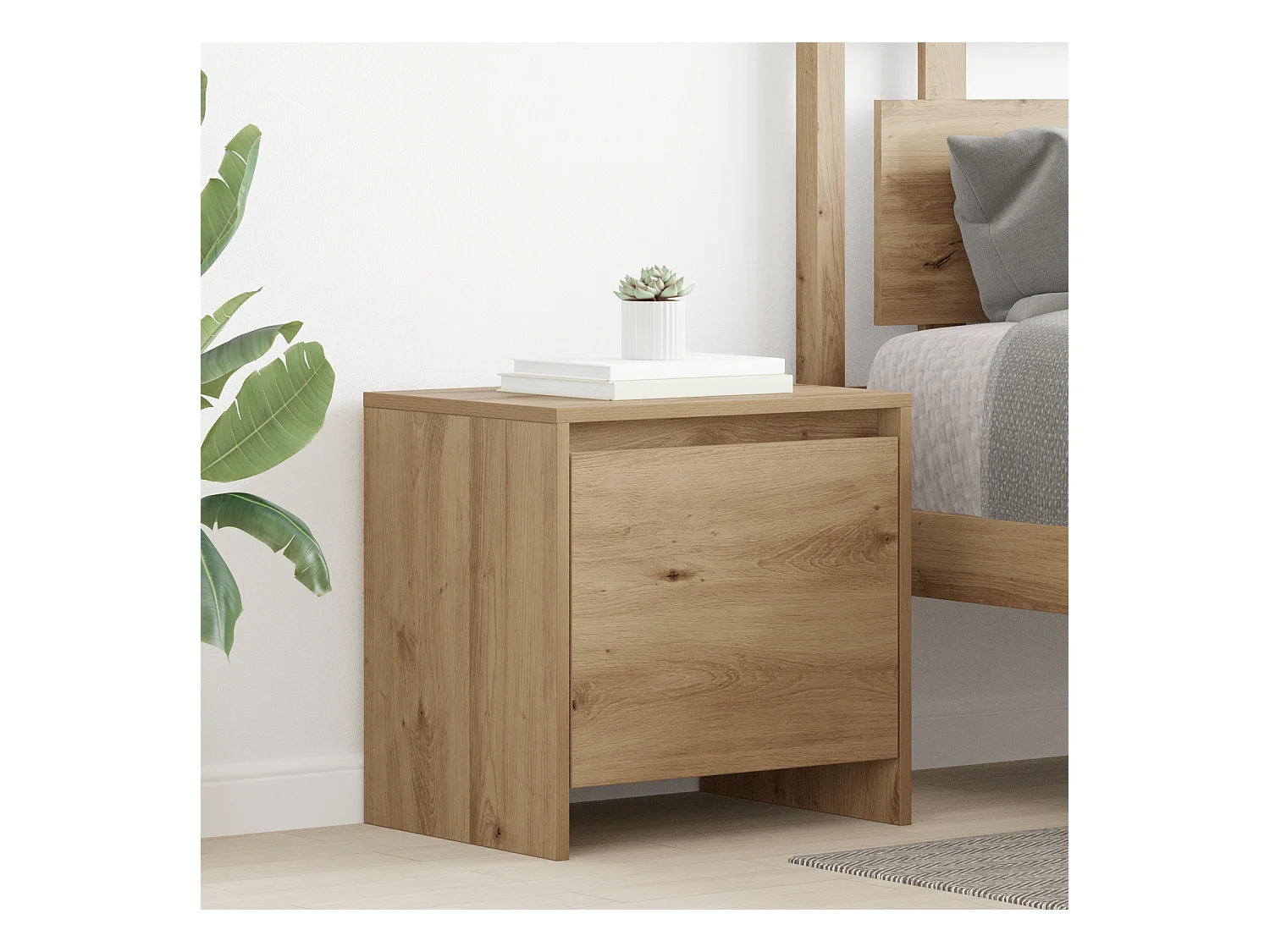 Cabinet de chevet chêne artisanal 45 x 34 x 44.5 cm