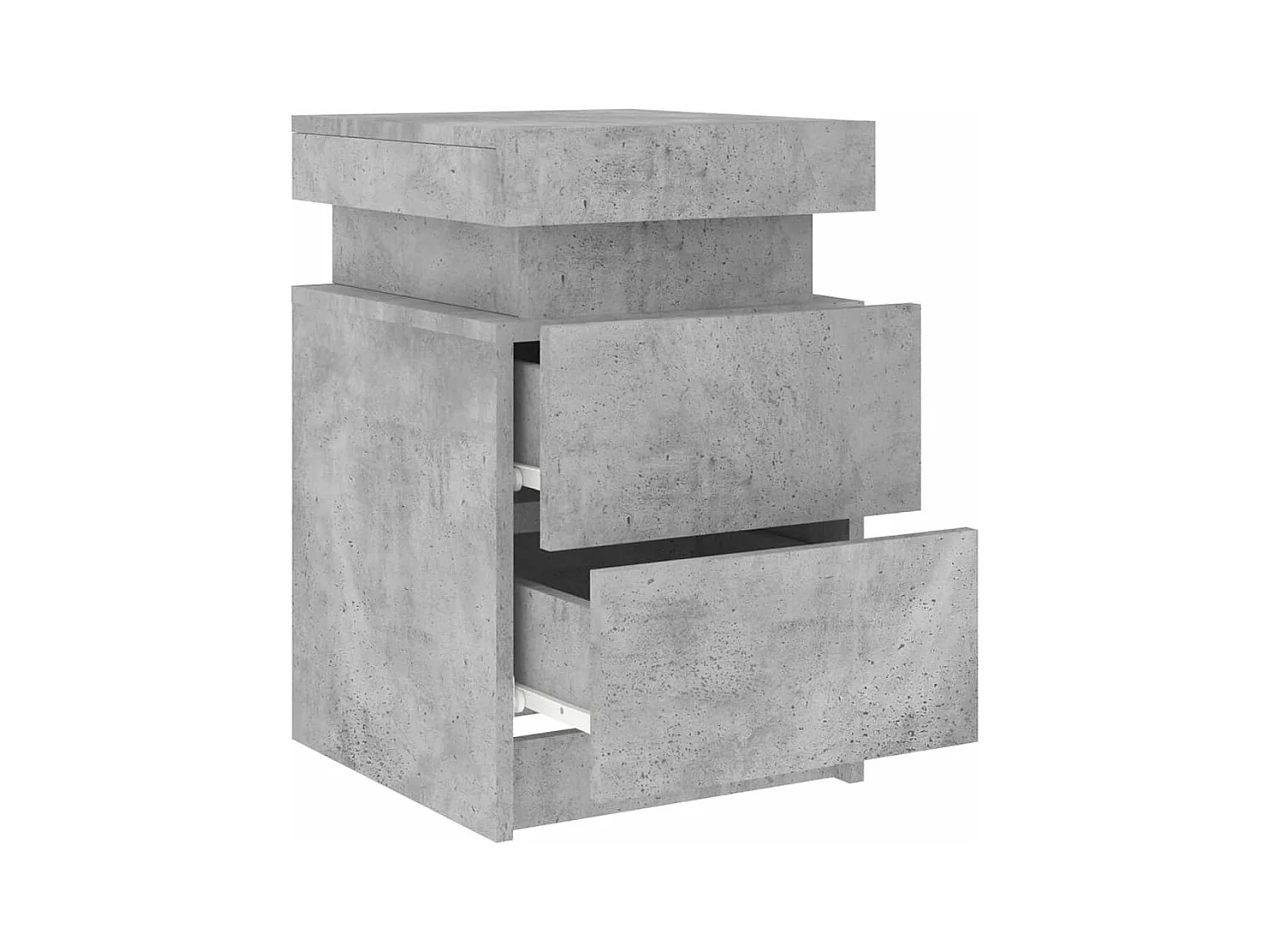 Tables de chevet avec lumières LED 2 pcs gris béton 35x39x55 cm
