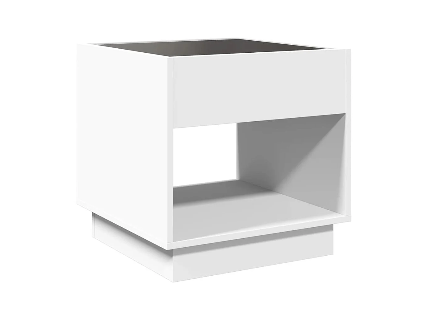 Table de chevet avec LED infini blanc 50x50x50 cm