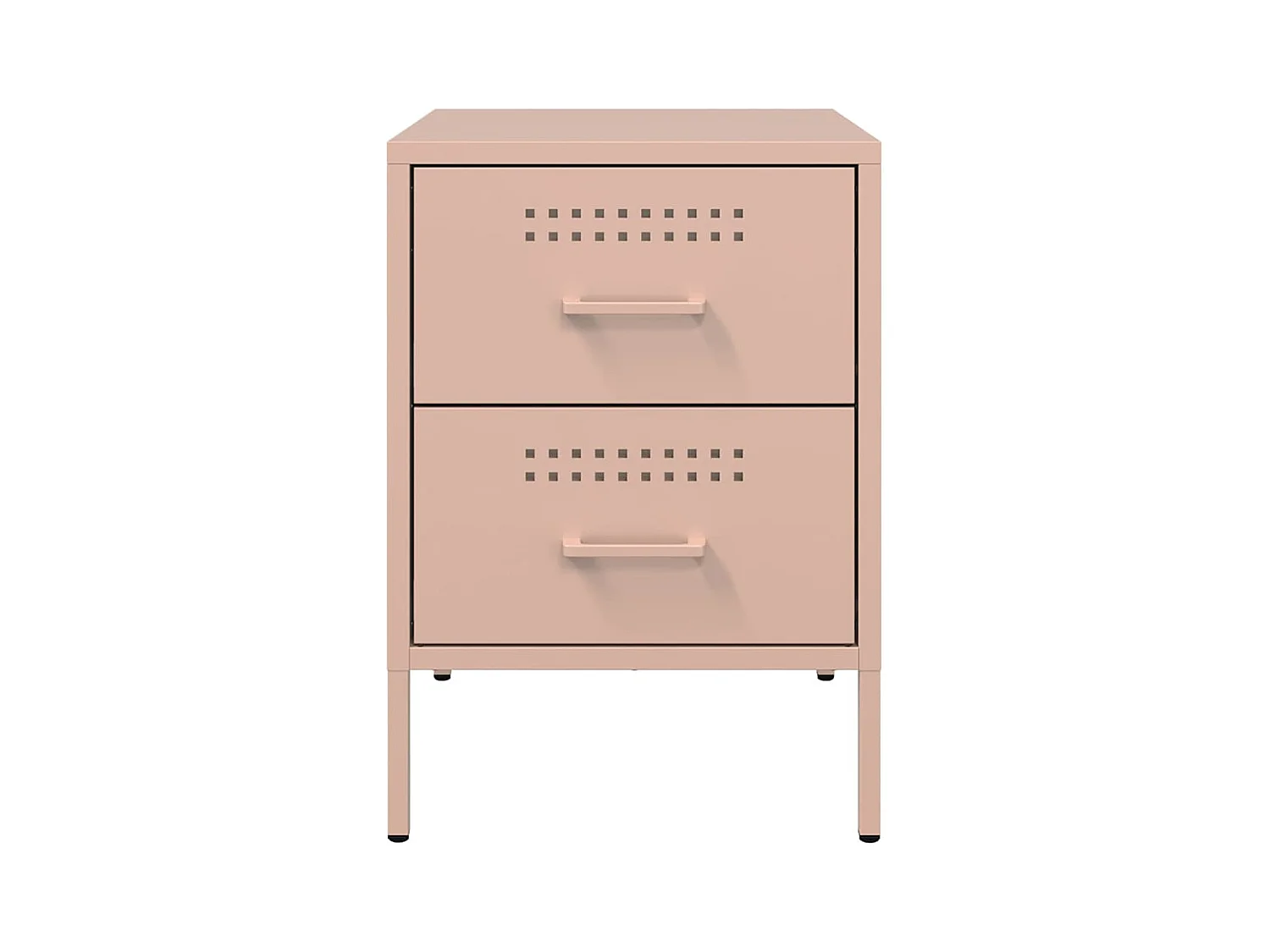 Table de chevet rose 36x39x50,5 cm acier