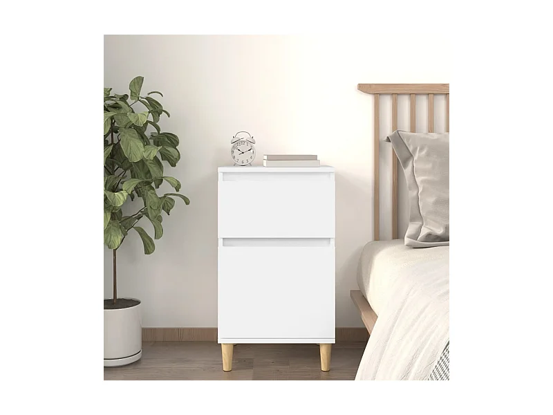Table de chevet blanc 40x35x70 cm