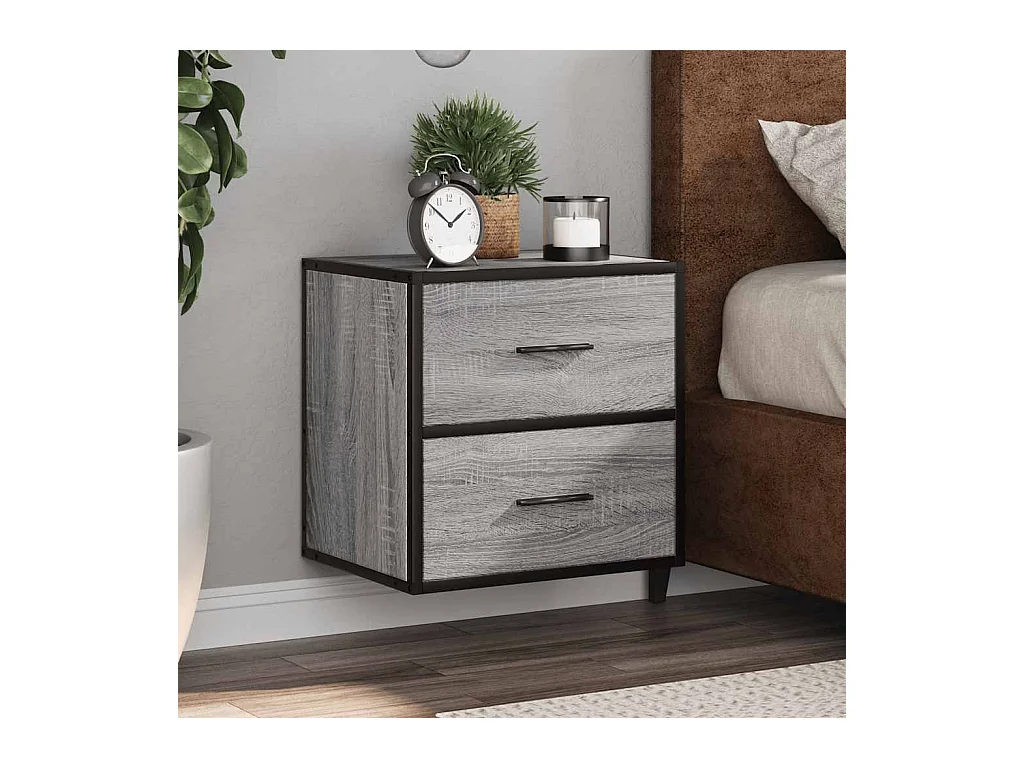 Table de chevet murale sonoma gris 40x31x39,5 cm