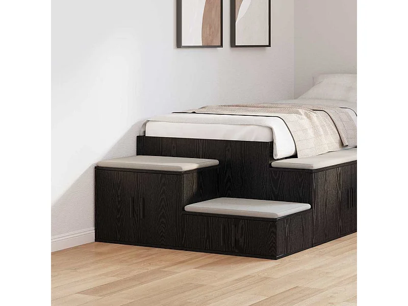 Mobiletto portaoggetti nero 118x41x40 cm in legno ingegnerizzato