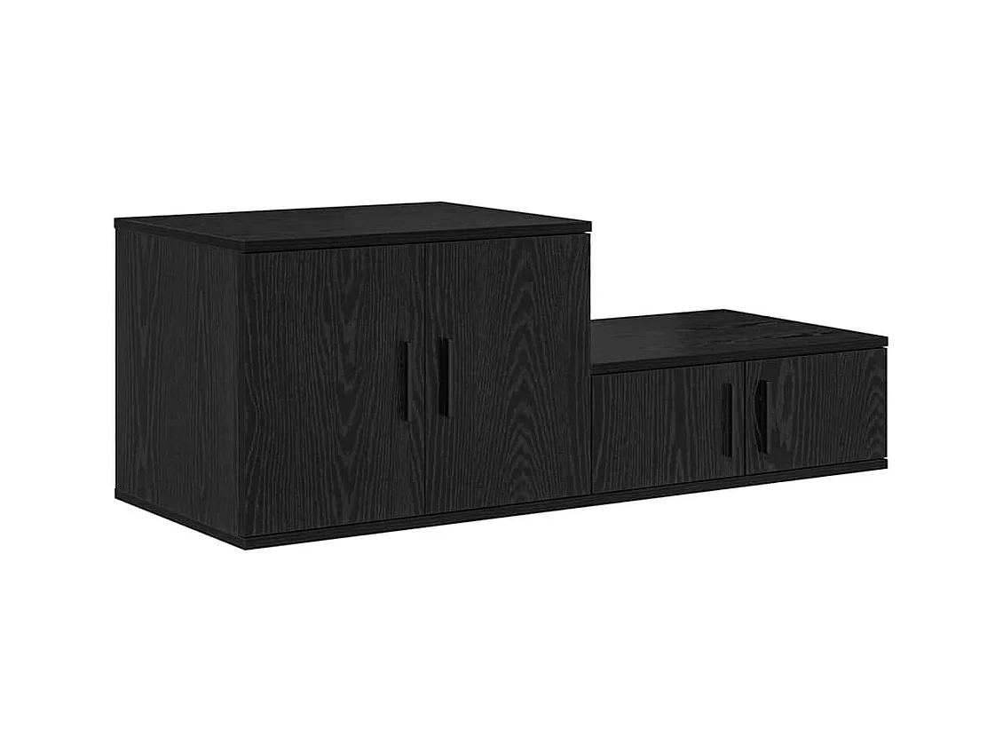 Armoire de rangement noire 118x41x40 cm en bois d'ingénierie