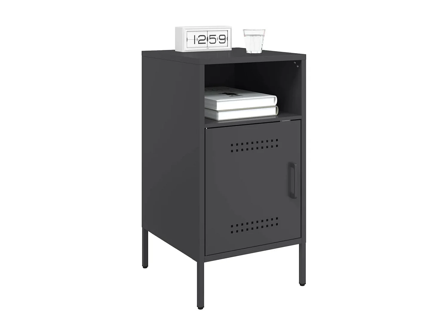 Tables de chevet 2 pcs noir 36x39x68 cm acier