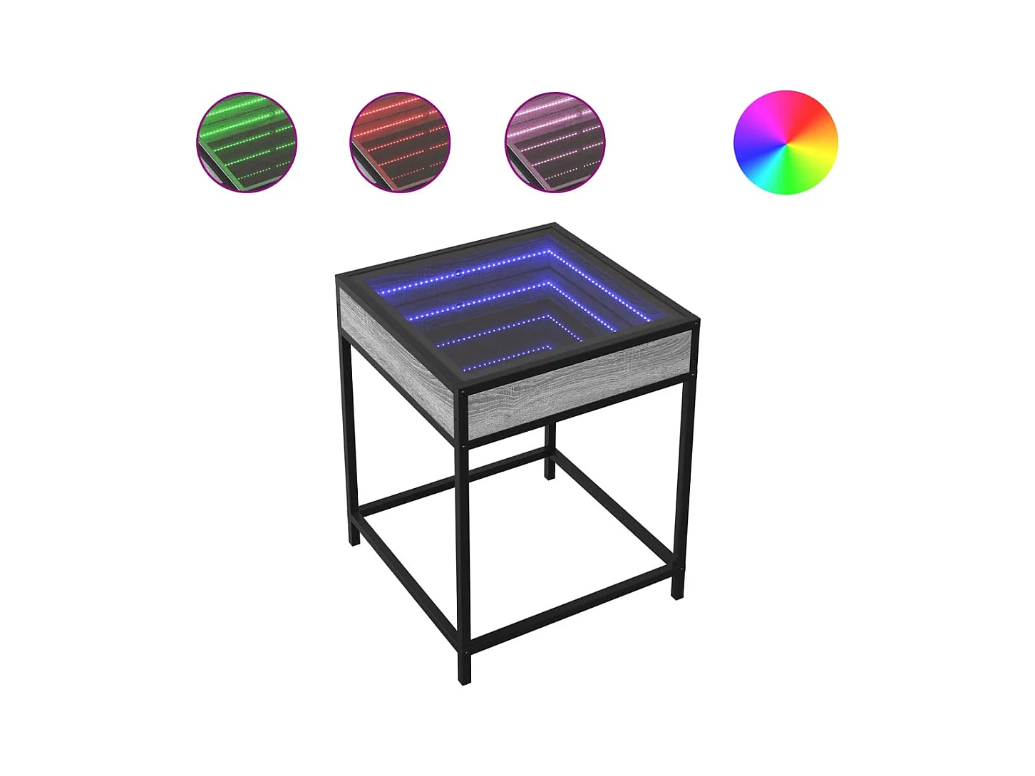 Nachtkastje met LED infinity sonoma grijs 40x40x51 cm