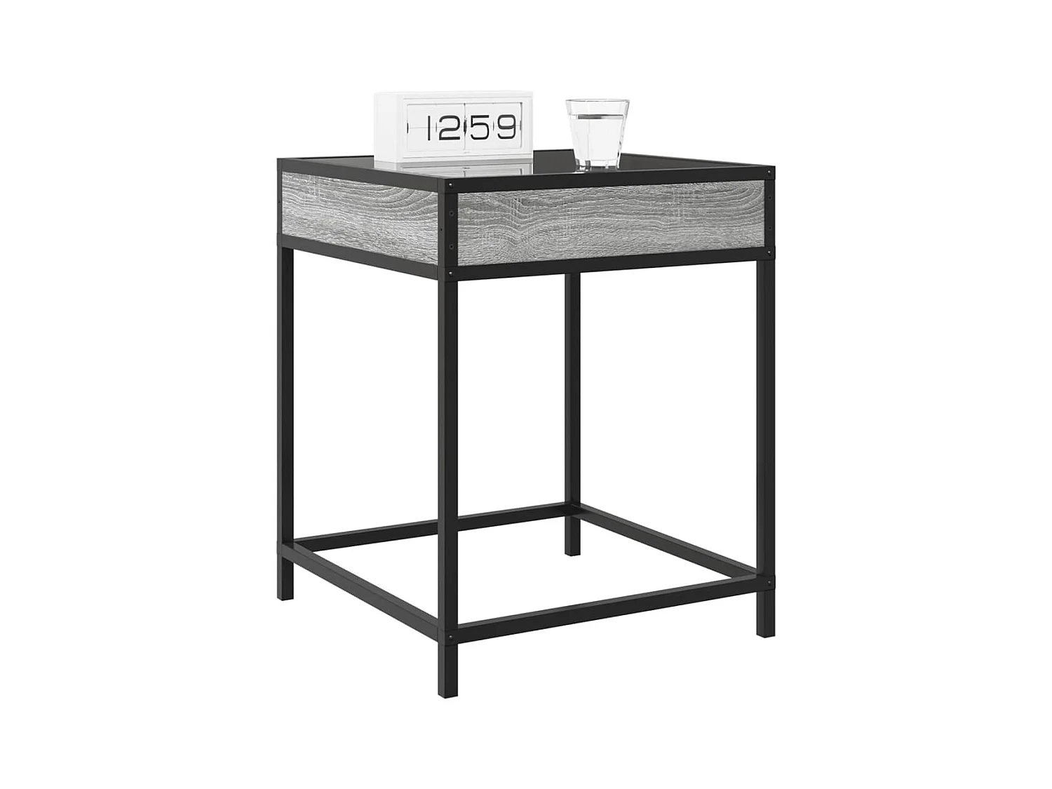 Nachtkastje met LED infinity sonoma grijs 40x40x51 cm