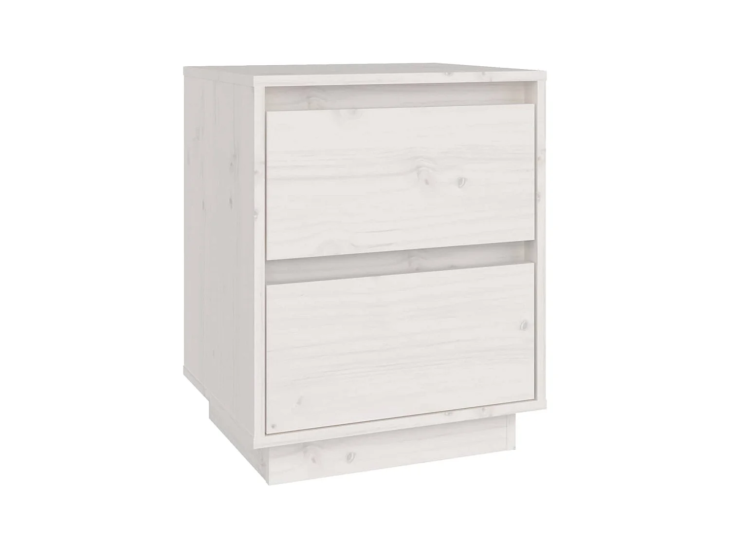 Mesita de noche Blanca 40x35x50 cm Madera maciza de pino