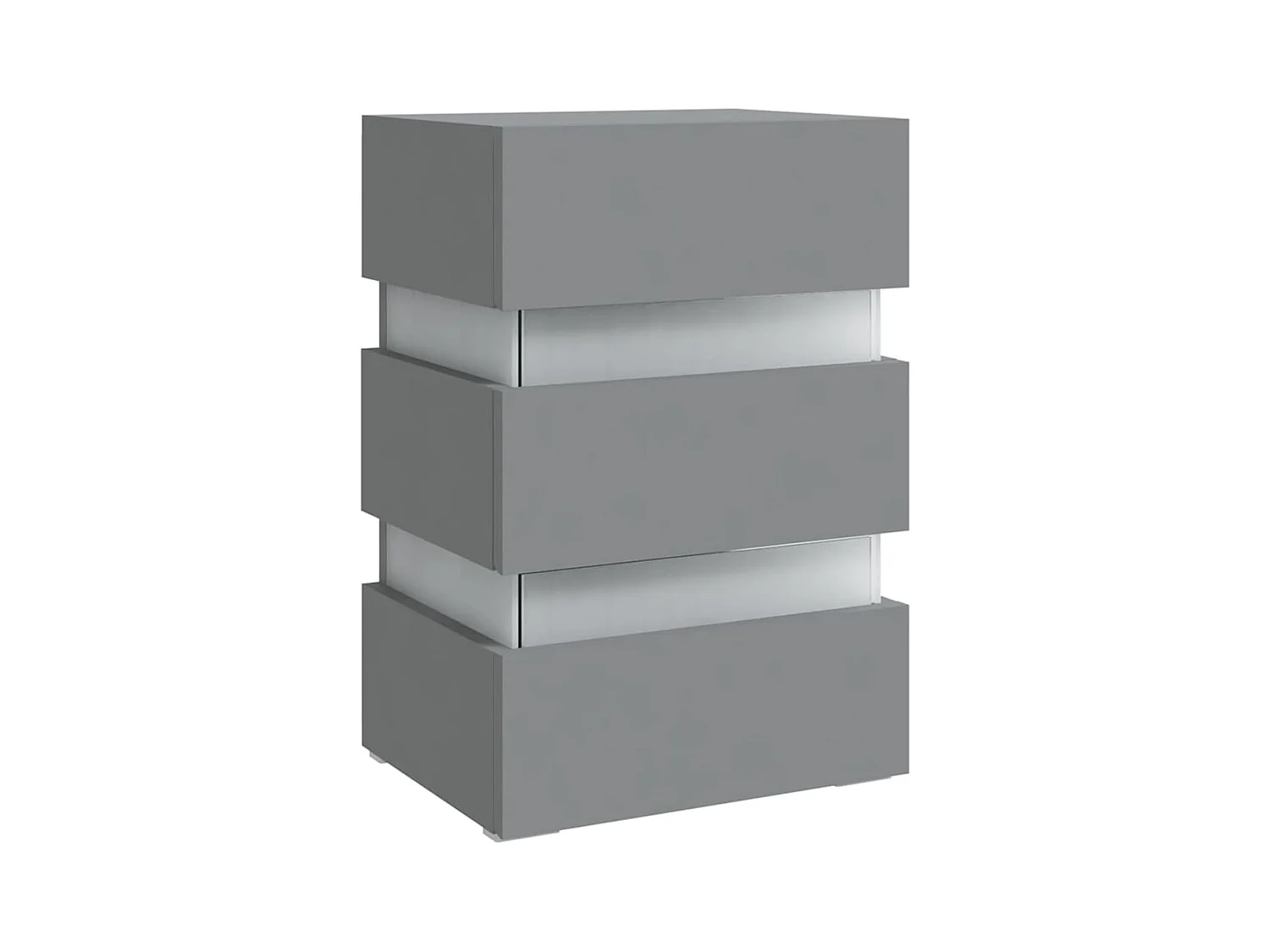 Table de chevet à LED Gris 45x35x67 cm Bois d'ingénierie