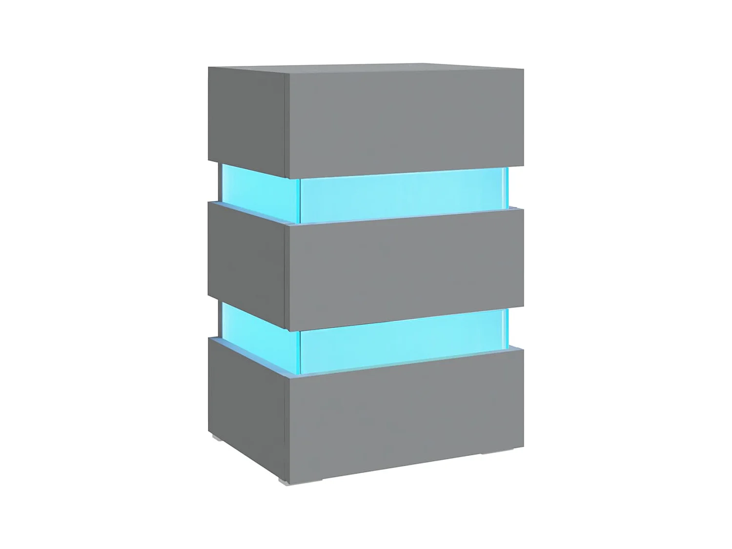 Table de chevet à LED Gris 45x35x67 cm Bois d'ingénierie