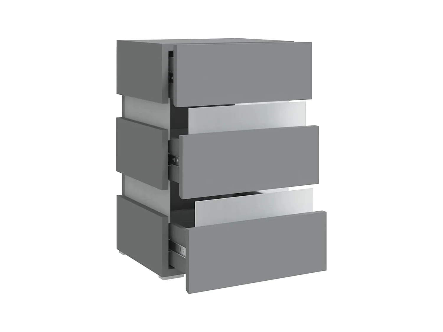 Table de chevet à LED Gris 45x35x67 cm Bois d'ingénierie