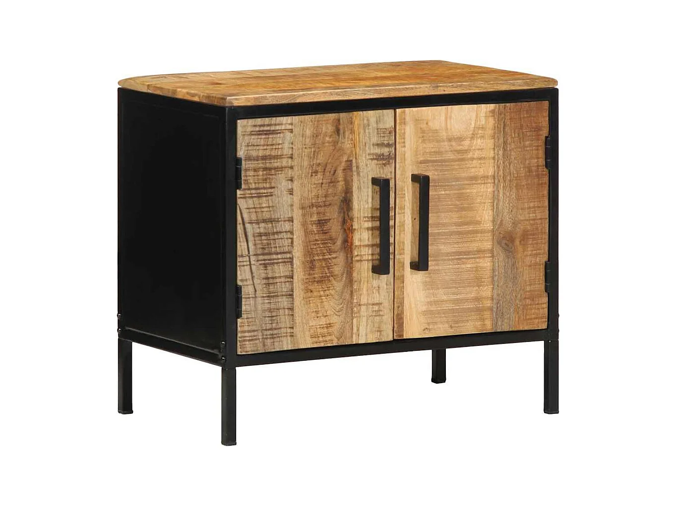 Tables de nuit 2 pcs 50x30x45 cm Bois massif brut de manguier