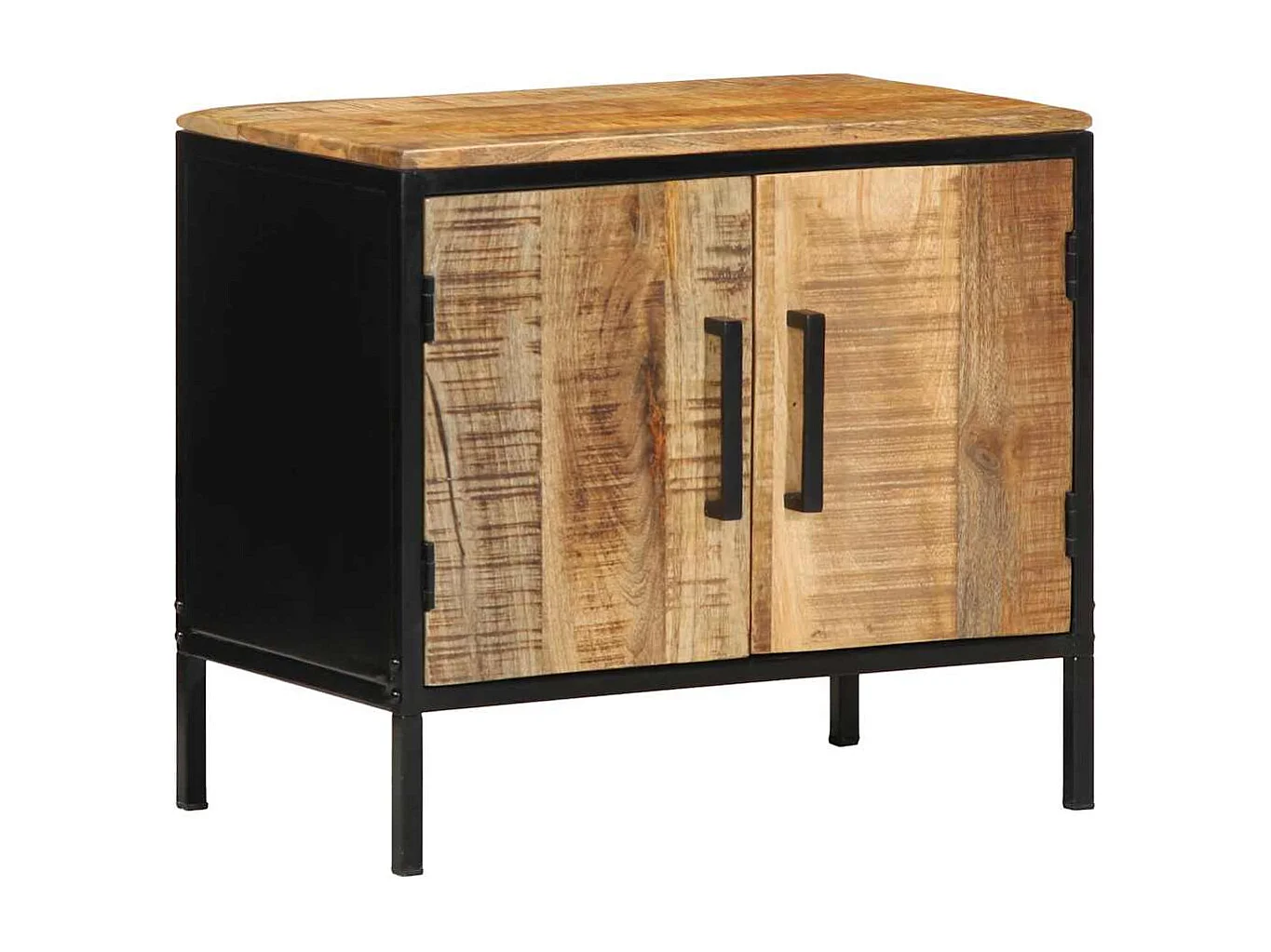 Tables de nuit 2 pcs 50x30x45 cm Bois massif brut de manguier