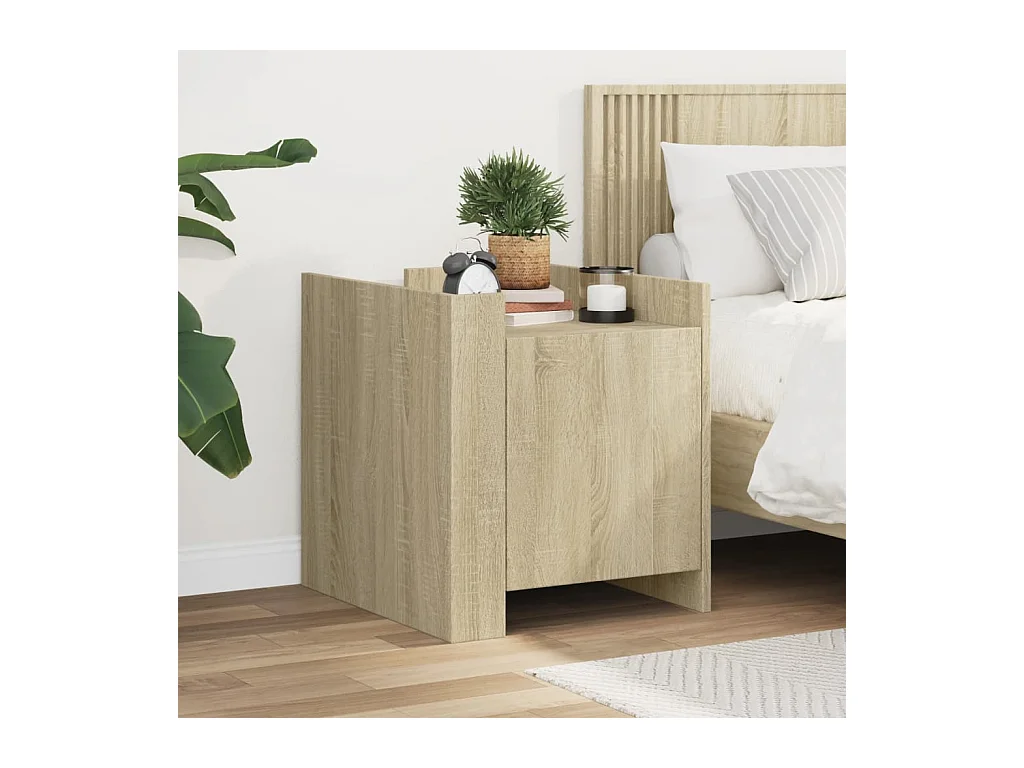 Table de chevet chêne sonoma 45x50x50 cm bois d’ingénierie