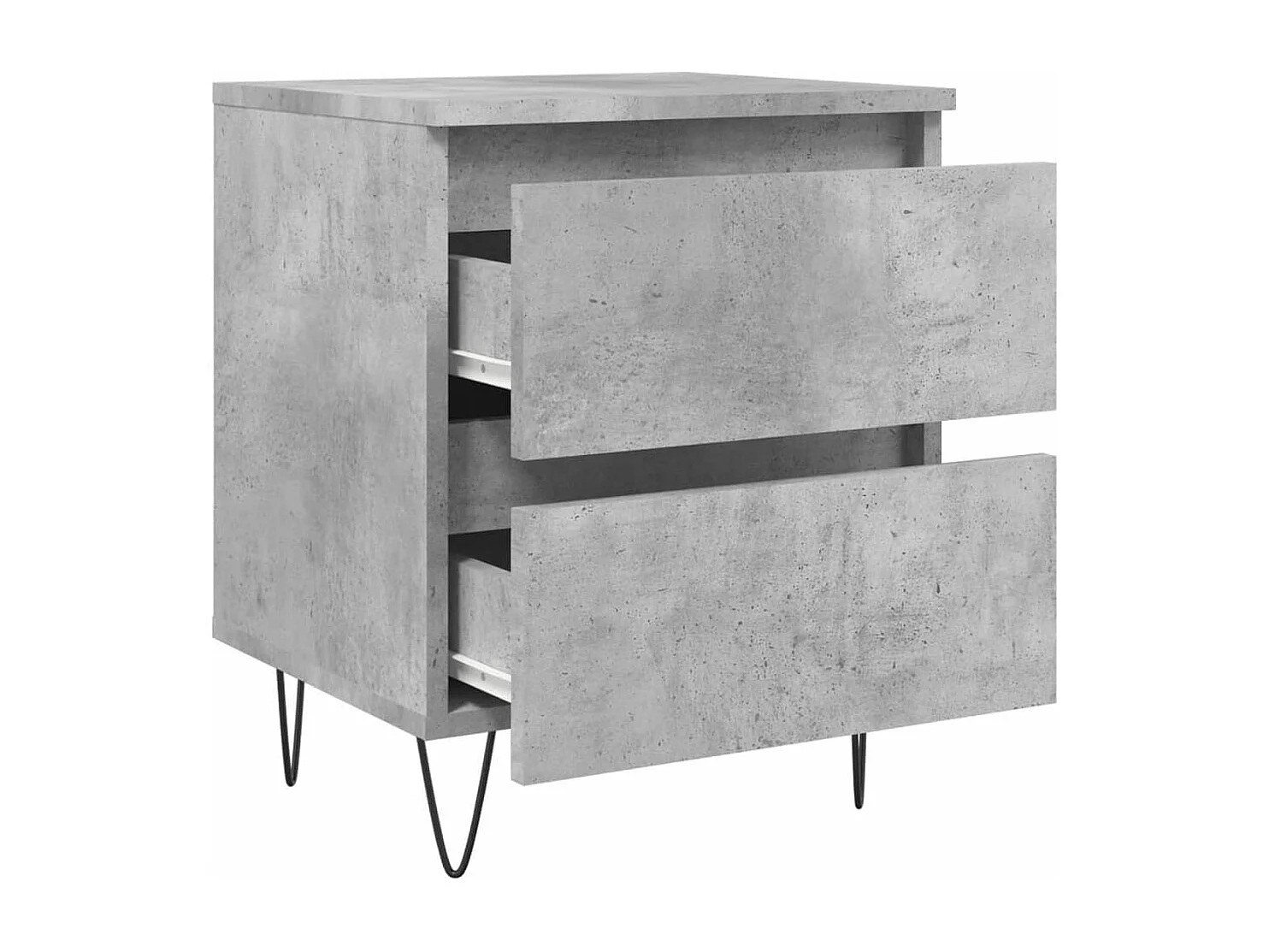 Betongrijs nachtkastje 40x35x50 cm bewerkt hout