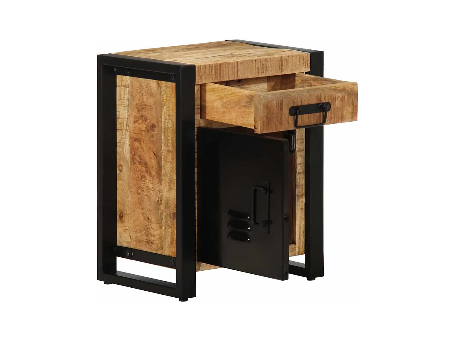 Table de chevet 40x30x50 cm bois massif de manguier brut