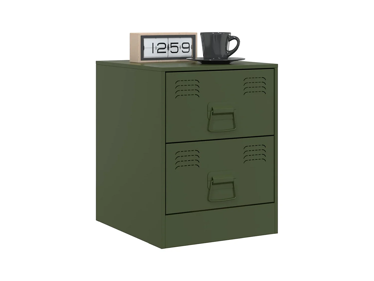 Tables de chevet 2 pcs vert 34,5x39x44 cm acier