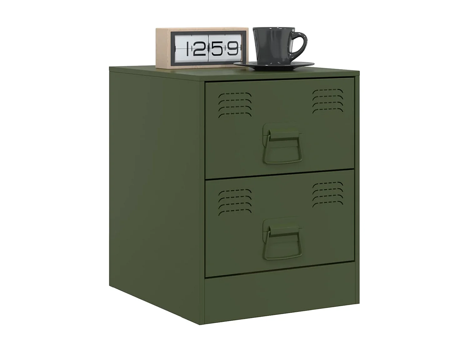 Tables de chevet 2 pcs vert 34,5x39x44 cm acier